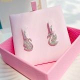  Bông Tai, Khuyên Tai Swarovski Iconic Swan drop earrings Swan, White, Rhodium plated 5647545 