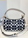 Túi Đeo Vai Coach Teri Shoulder Bag In Signature Canvas With Gold Hardware Black Multi CQ674 