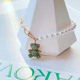  Vòng Tay, Lắc Tay Swarovski Teddy bracelet Crystal pearl, Bear, Green, Gold-tone plated 5669167 