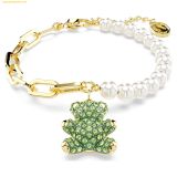  Vòng Tay, Lắc Tay Swarovski Teddy bracelet Crystal pearl, Bear, Green, Gold-tone plated 5669167 