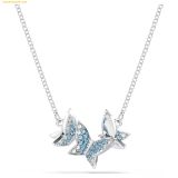  Dây Chuyền, Vòng Cổ Swarovski Idyllia Lilia necklace Butterfly, Blue, Rhodium plated 5662181 