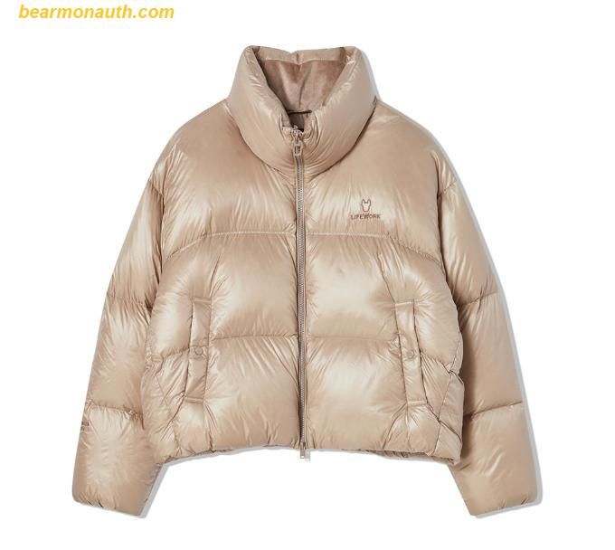  Áo Khoác Phao Lifework Women's Soft Air High Neck Short Down Jumper LW254DJ710 - Beige 