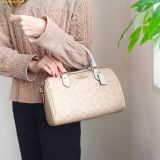  Túi Trống Coach Rowan Satchel Bag In Signature Canvas CV961 Chalk Lightweight 