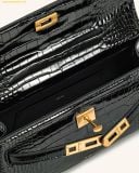  Túi Xách JW PEI Noor Top Handle Bag - Black Croc 