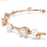  Vòng Tay Swarovski Constella bracelet Crystal pearl, Round cuts, White, Rose gold-tone plated 5729505 