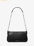  Túi Đeo Michael Kors MK Empire Medium Leather Chain-Link Pochette Màu Đen 