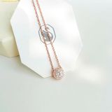  Dây Chuyền, Vòng Cổ Swarovski Una Angelic pendant Round cut, Pavé, White, 18k rose gold finish 5636272 