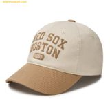  Mũ Lưỡi Trai MLB Lettering Color Block Unstructured Ball Cap BOS (D.Beige) 3ACPVL14N-43BGD 