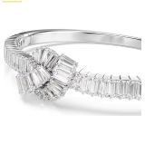  Vòng Tay Swarovski Matrix bangle Baguette cut, Knot, White, Rhodium plated 5727117 
