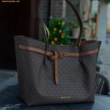  Túi Tote Michael Kors Emilia Large Logo Tote Bag 35S1GU5T7B Nâu Logo 