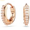 Bông Tai, Khuyên Tai Swarovski Matrix hoop earrings Round cut, White, Rose gold-tone plated 5690669