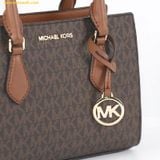  Túi Xách Michael Kors Sheila Small Signature Logo Satchel Brown 35S3G6HS5B 