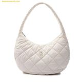  Túi Đeo Chéo Chần Bông MLB Quilted Hobo Bag Large Boston Red Sox Cream 3ABQL0936-43CRP Trắng 