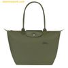  Túi Tote Longchamp Le Pliage Green Tote Bag Size L Forest – Recycled Canvas Xanh Olive 