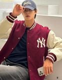  Áo Khoác Bomber MLB Wool Basic Varsity Jacket 3AJPV0141-50WIS Đỏ Đô 