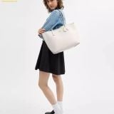  Túi Tote Coach Leather City Tote Shoulder Bag Chalk CR111 