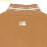  Áo Khoác Bomber MLB Basic Medium Logo Wool Varsity Jacket BOS (Sand) 