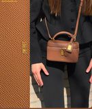  Túi Cốp Đeo Chéo JW PEI Cleo Box Shape Top Handle Bag - Brown 