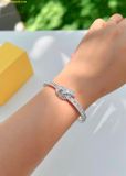  Vòng Tay Swarovski Matrix bangle Baguette cut, Knot, White, Rhodium plated 5727117 