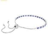 Vòng Tay, Lắc Tay SWAROVSKI Matrix Tennis bracelet Mixed round cuts, Blue, Rhodium plated 5725854 