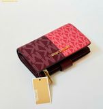  Ví Gập Bucket Michael MK Jet Set Medium Logo Wallet Đỏ Logo 