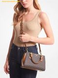  Túi Xách Michael Kors Marilyn Small Logo Satchel Crossbody Bag Nâu Logo 