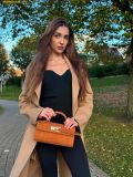  Túi Xách JW PEI Keyla Faux Suede Top Handle Bag - Brown 