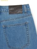  Quần Óng Suông MLB Women's Varsity Vintage Slub Curved Tuck Wide Denim Pants New York Yankees Indigo 