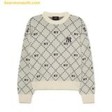  Áo Sweat MLB Monogram New York Yankees 3FKPM0134-50CRD - Trắng 