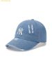 Mũ Lưỡi Trai MLB Damaged Washed Denim Unstructured Ball Cap NY (L.Blue) 3ACPVD34N-50BLL