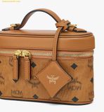  Túi Đeo Chéo MCM Aren Vanity Case in Visetos Leather Mix cognac 