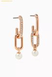  Khuyên Tai, Bông Tai Swarovski Constella Drop Earrings in Rose Gold-plated Metal - 218636950 