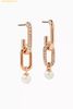 Khuyên Tai, Bông Tai Swarovski Constella Drop Earrings in Rose Gold-plated Metal - 218636950