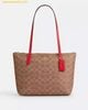  Túi Tote Coach Fiona Zip Tote Bag In Signature Canvas Carnation CBT18 - Maple 