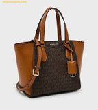  Túi Tote Michael Kors Taryn Small Signature Logo and Leather Convertible Crossbody Bag 32F4GTBC1B Brown 