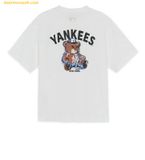  Áo Phông MLB New York Yankees Oversized Short Sleeve T-shirt with Mega Bear Back Graphic White 3ATSE0263-50WHS 