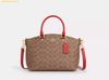 Túi Xách Coach Sadie Satchel Bag In Signature Canvas CCM72 Tan Red
