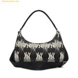  Túi Đeo Vai MLB Argyle Monogram Strap Hobo Bag New York Yankees - Đen xám 3ABQS072N-50BKS 