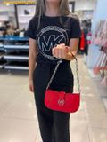  Túi Đeo Vai Michael Kors Carmen Small Leather Pouchette Shoulder Bag Đỏ 