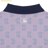  Áo Polo MLB Women's Classic Monogram Full Board Boston Red Sox Lavender 