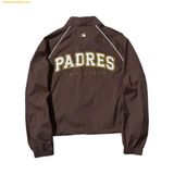  Áo Khoác Gió MLB Women's Sportive Varsity Crop Windbreaker San Diego Padres Dark Brown 3FWJV0243-13BRD 