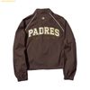 Áo Khoác Gió MLB Women's Sportive Varsity Crop Windbreaker San Diego Padres Dark Brown 3FWJV0243-13BRD 