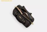  Túi Trống Coach Rowan Satchel Bag In Signature Canvas Màu Đen Logo CV961 