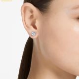  Bông Tai Swarovski Una Angelic stud earrings Round cut, Pavé, White, Rhodium plated 5636269 