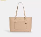  Túi Tote Coach Station Tote Bag In Signature Leather Gold Oat CCD49 