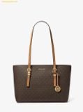  Túi Tote Michael Kors Quinn Medium Signature Logo and Leather Tote Bag Brown 30T5GQNT2B 