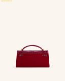  Túi Xách JW PEI Noor Faux Suede Top Handle Bag - Đỏ 