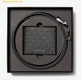  Ví Nam Michael Kors MK Signature Logo Wallet and Reversible Belt Gift Set Set Ví + Thắt Lưng Màu Đen Logo 