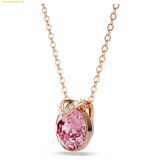  Dây Chuyền, Vòng Cổ Swarovski Bella V pendant Round cut, Pink, Rose gold-tone plated 5662088 