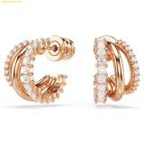  Khuyên Tai , Bông Tai Swarovski Hyperbola hoop earrings Mixed cuts, Mini, White, Rose gold-tone plated 5698702 